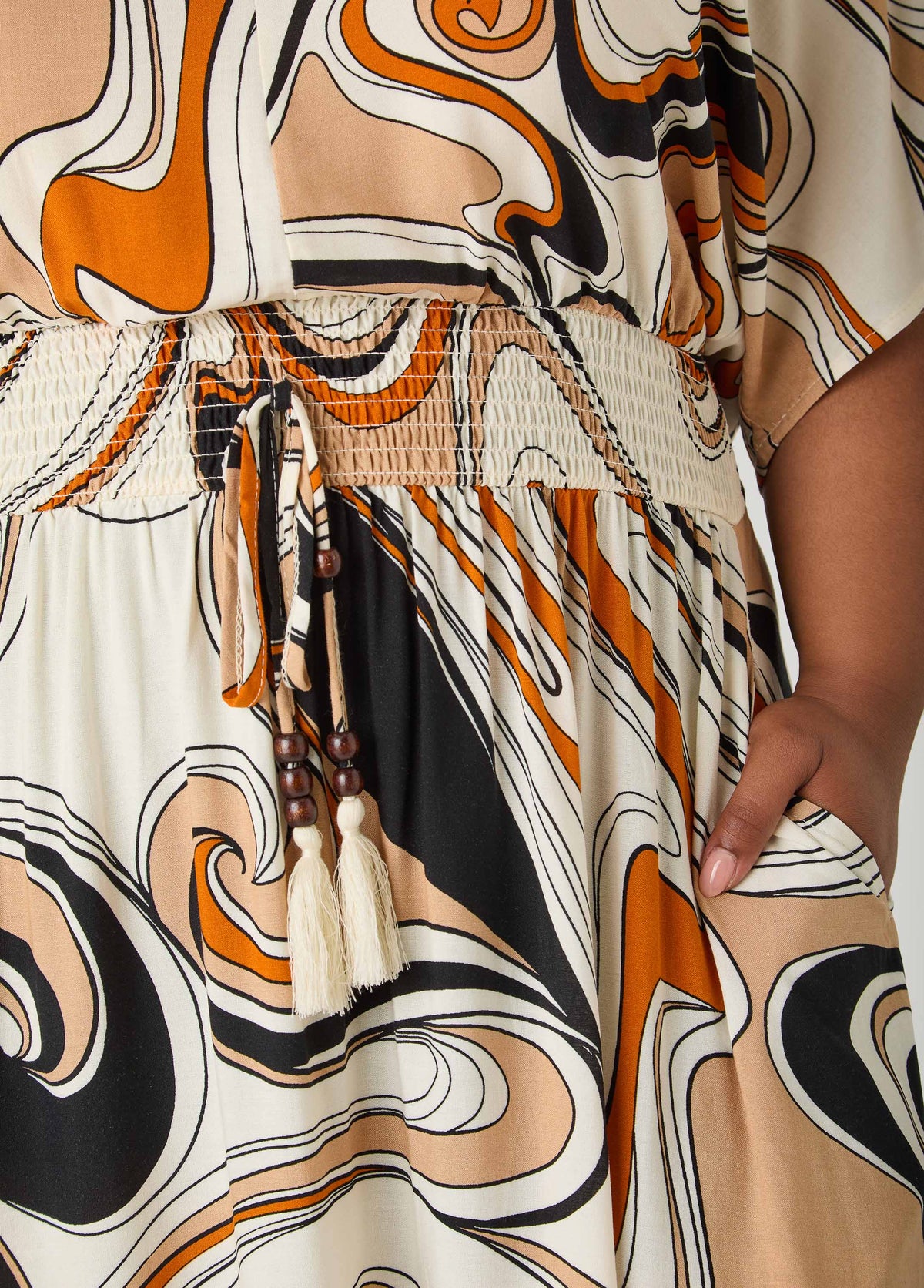 Vestido maxi estampado con espalda atada