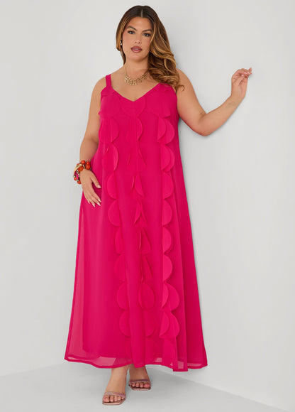 Vestido maxi con apliques