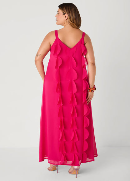Vestido maxi con apliques