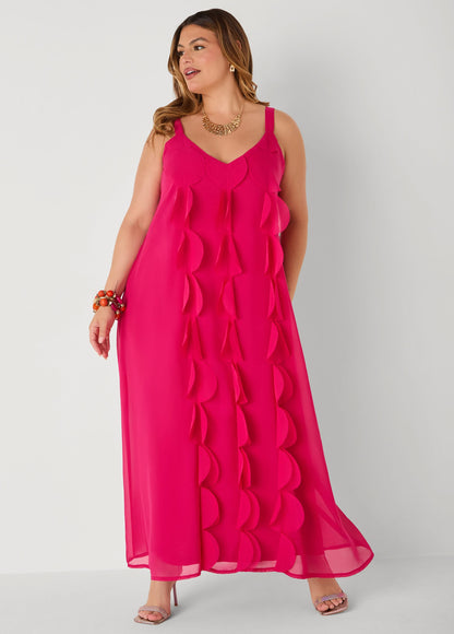 Vestido maxi con apliques