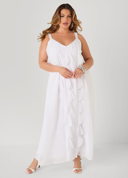 Vestido maxi con apliques