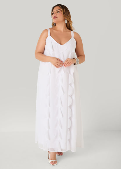 Vestido maxi con apliques