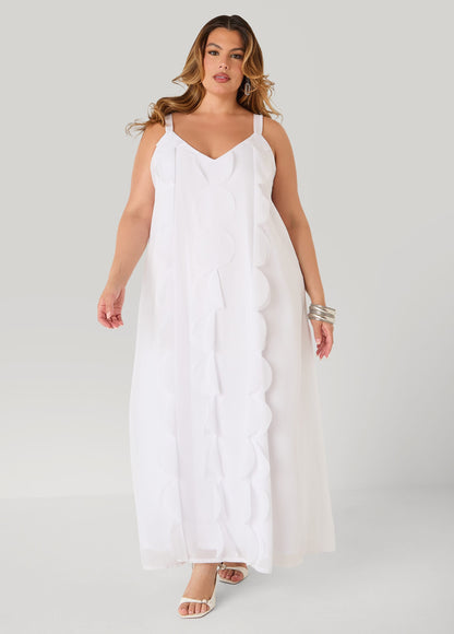 Vestido maxi con apliques