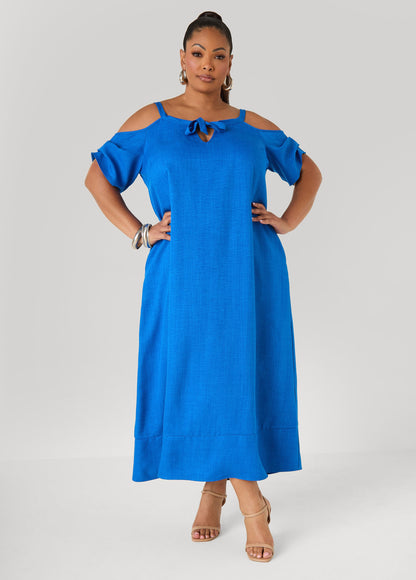 Vestido maxi de hombros descubiertos