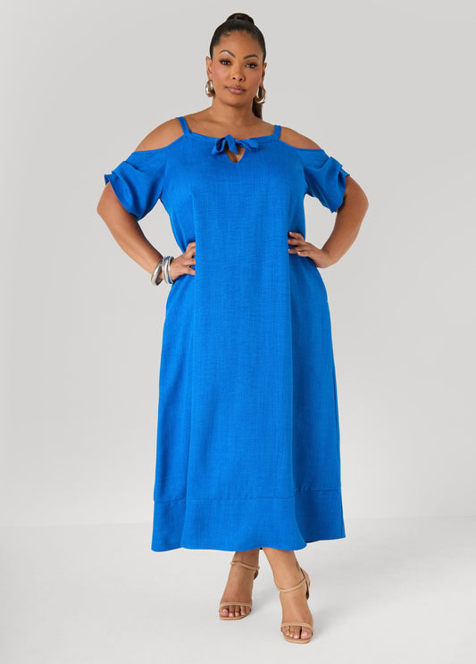 Vestido maxi de hombros descubiertos