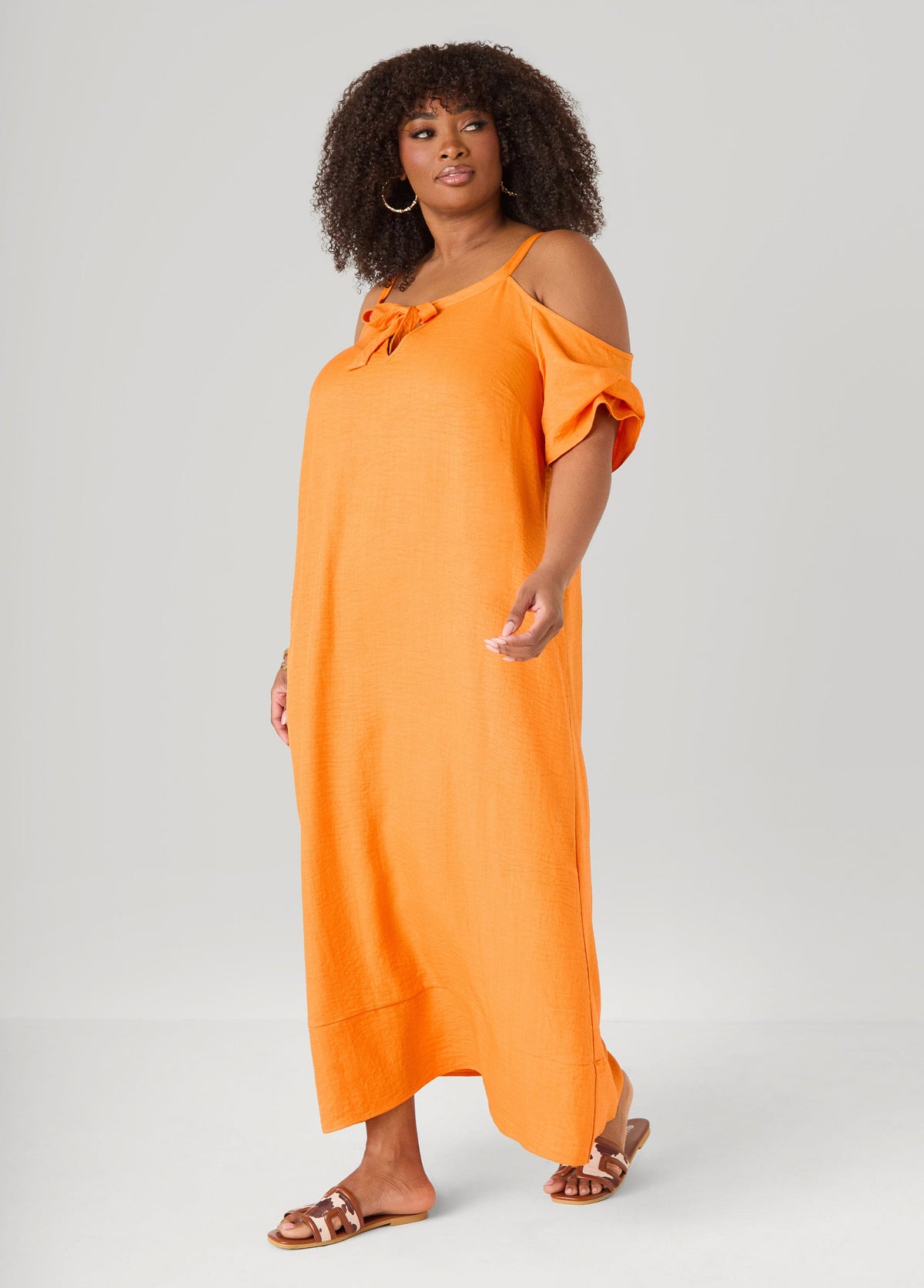 Vestido maxi de hombros descubiertos