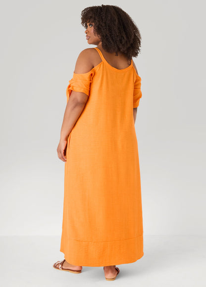 Vestido maxi de hombros descubiertos