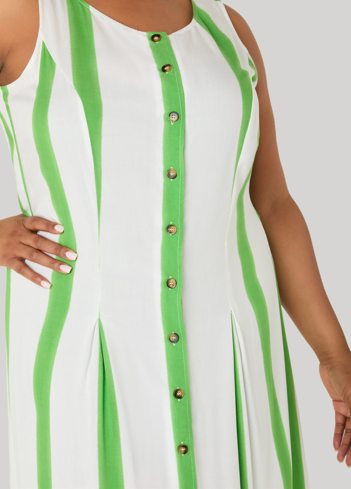 Vestido camisero maxi a rayas