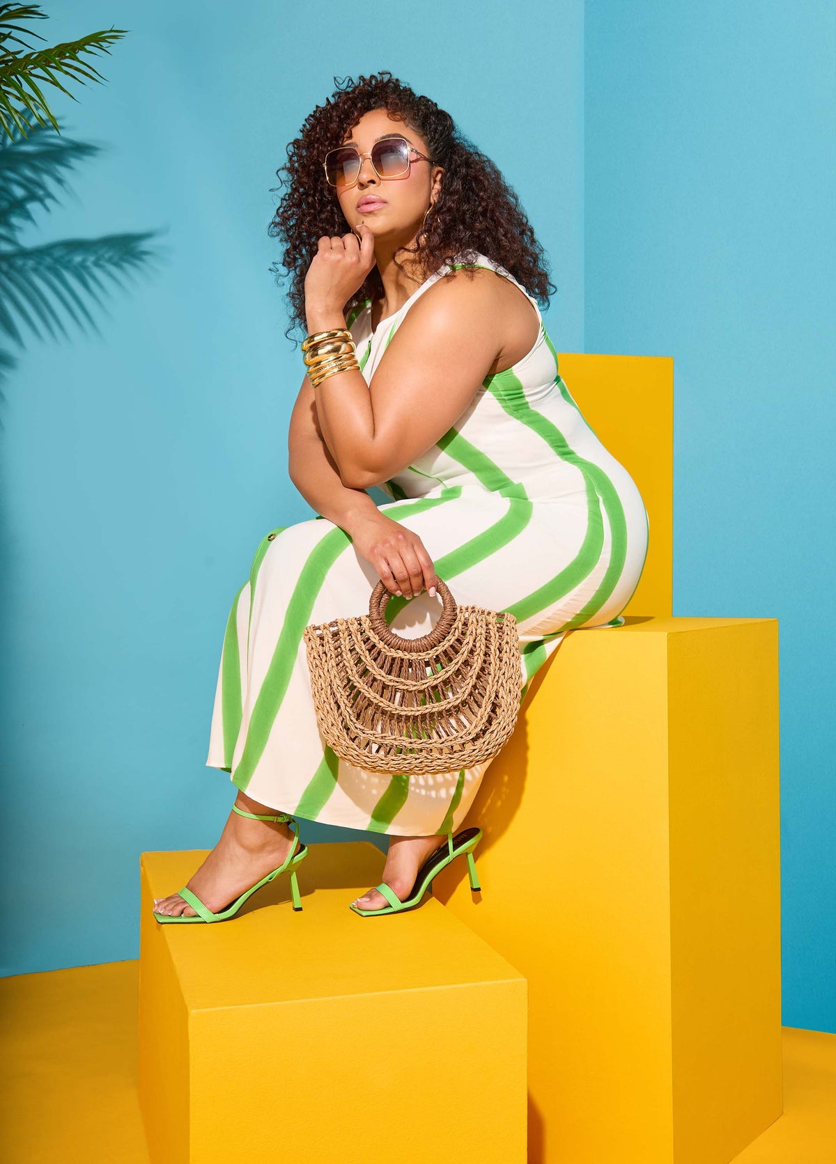 Vestido camisero maxi a rayas