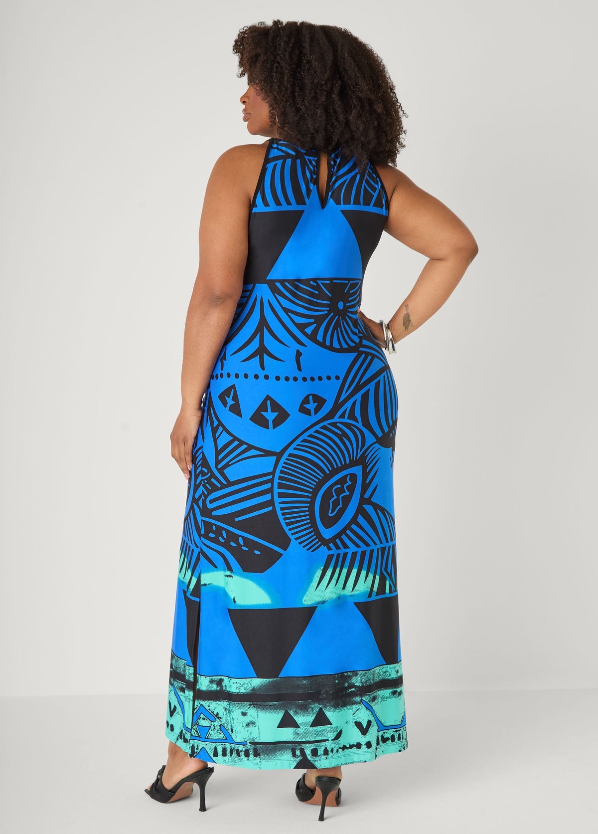 Vestido maxi estampado abstracto