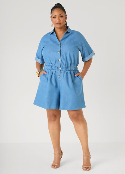Mono de chambray con puños