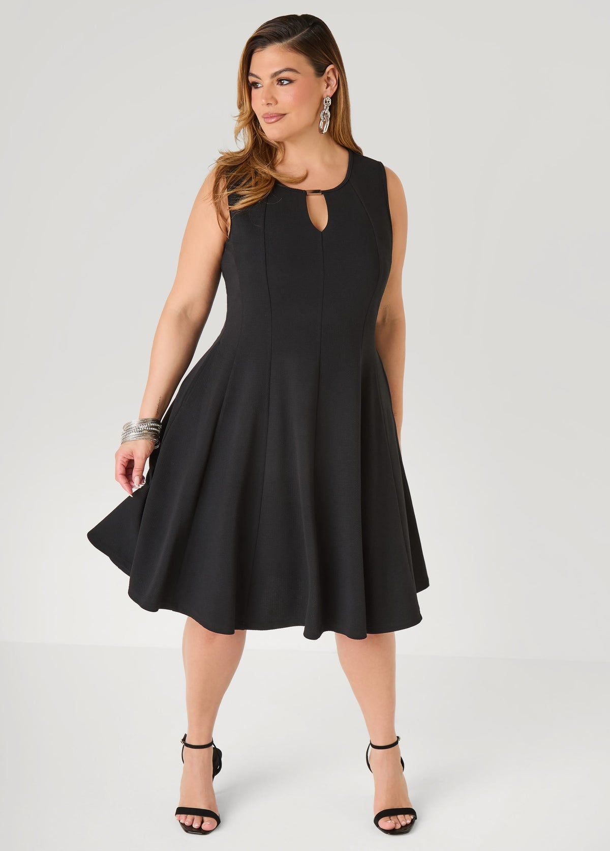 Vestido de punto texturizado con silueta en A