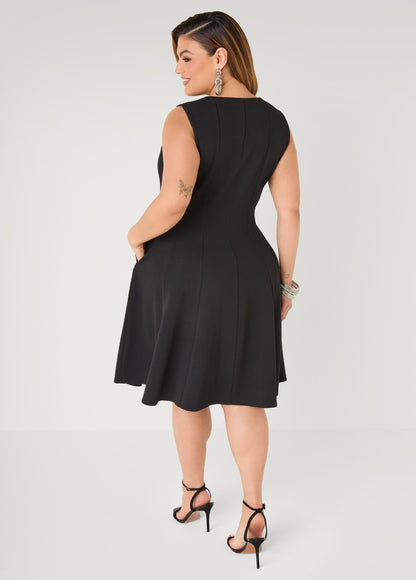 Vestido de punto texturizado con silueta en A