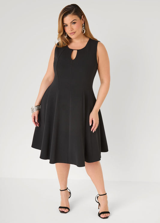 Vestido de punto texturizado con silueta en A