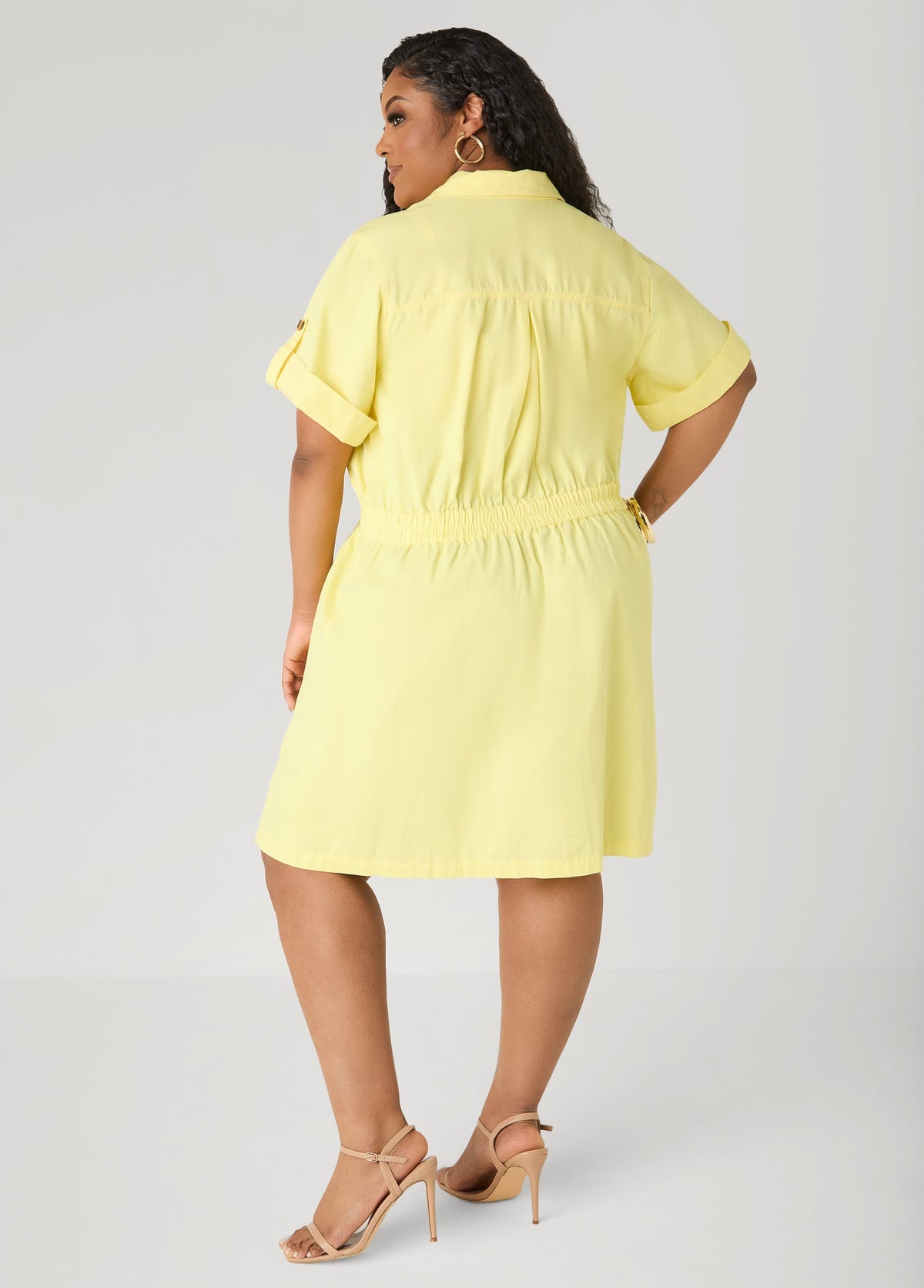 Vestido de denim con bolsillos cargo
