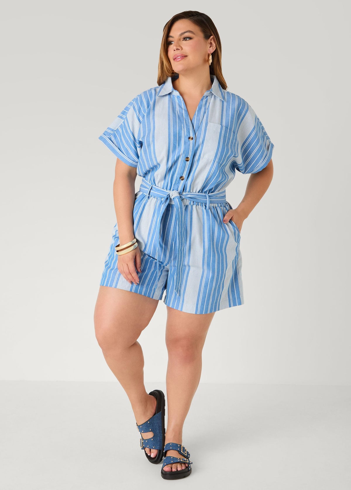 Mono de chambray a rayas