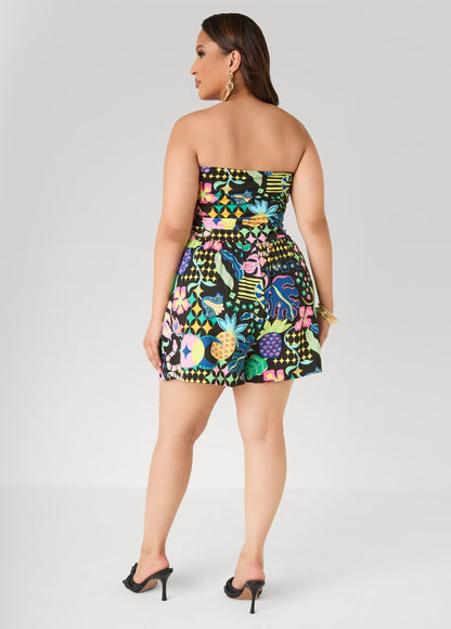 Mono estampado sin tirantes