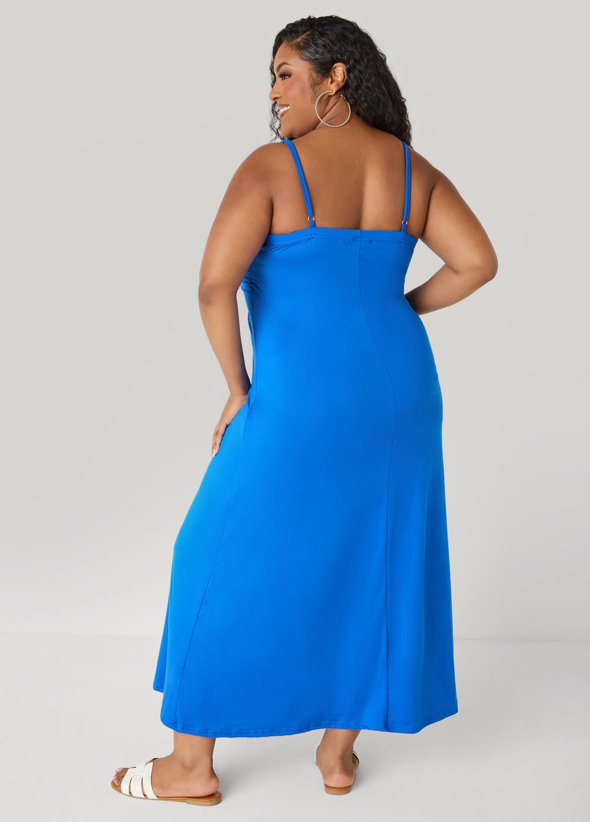 Vestido maxi fruncido