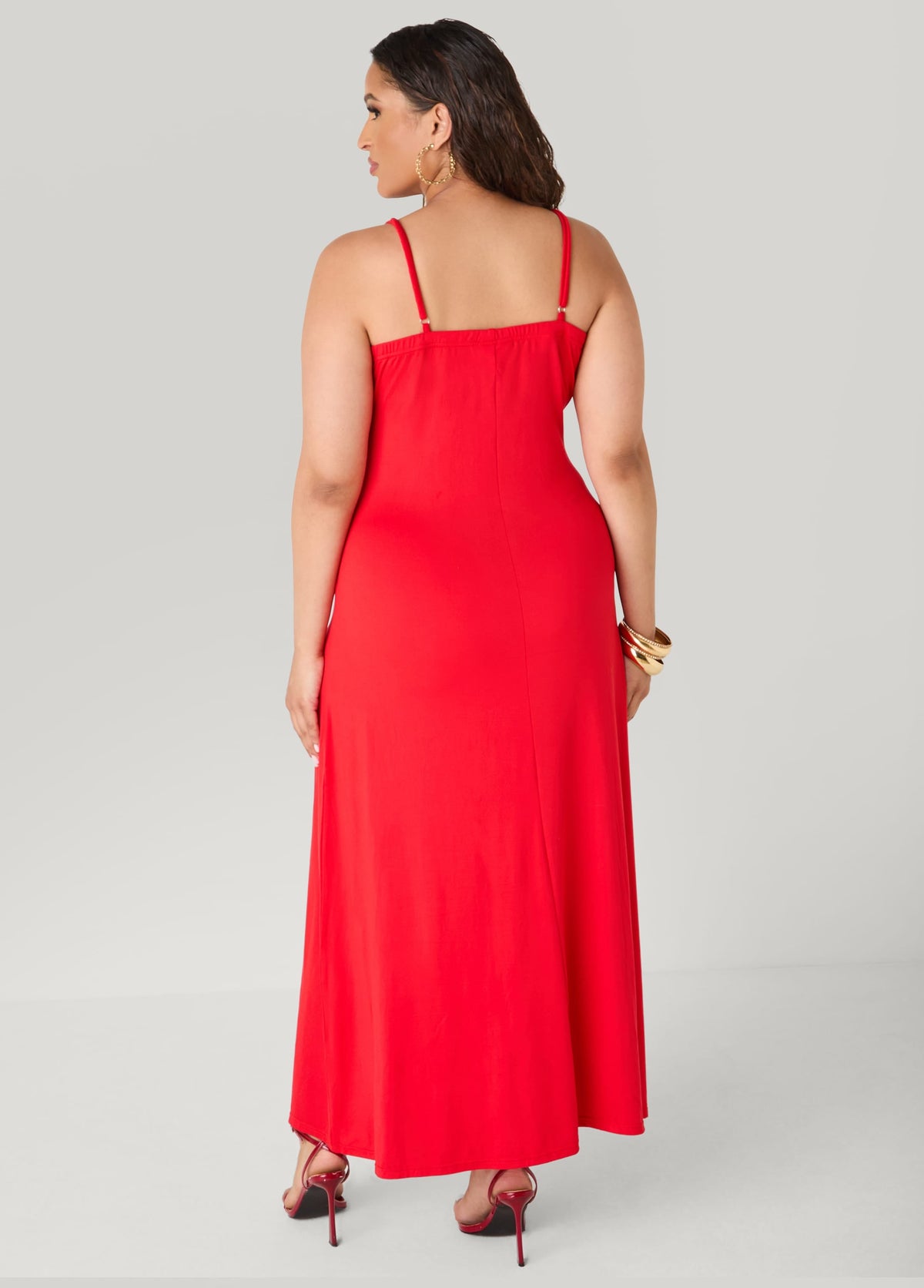Vestido maxi fruncido