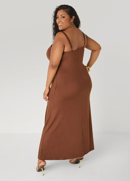 Vestido maxi fruncido