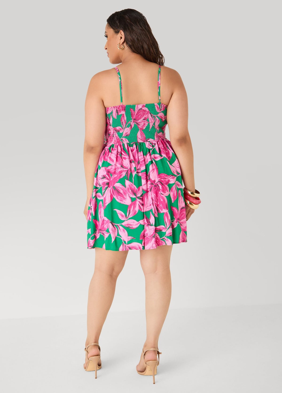 Vestido mini estampado con corsé