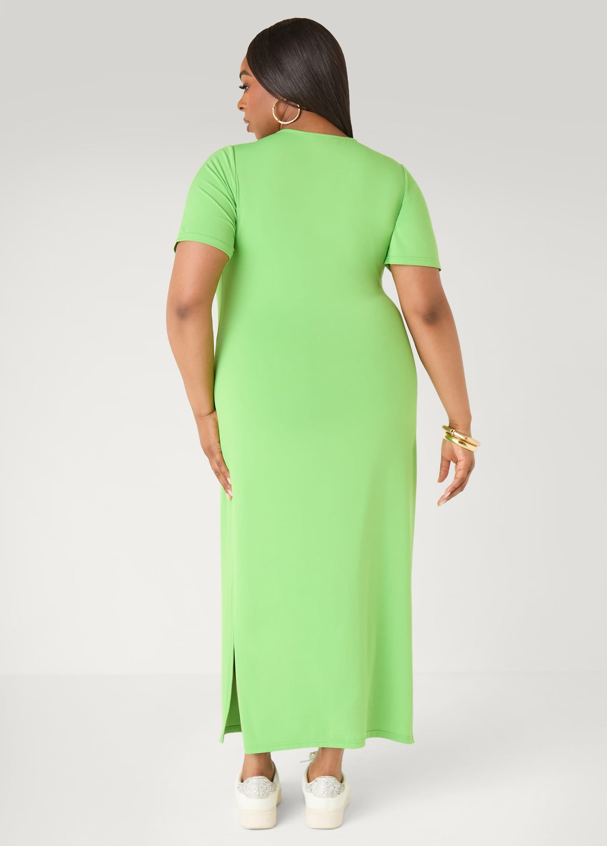 Vestido maxi de punto elástico tipo camiseta