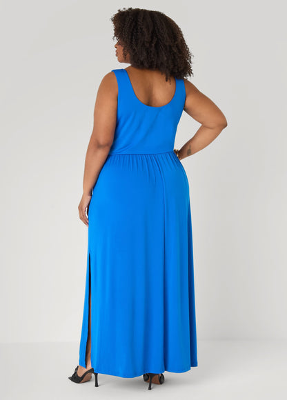 Vestido maxi adornado con conchas