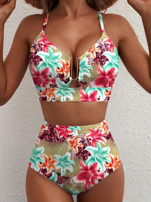 Valeria | Bikini Floral de Cintura Alta