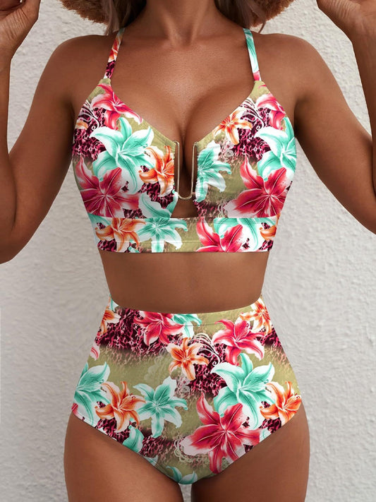Valeria | Bikini Floral de Cintura Alta